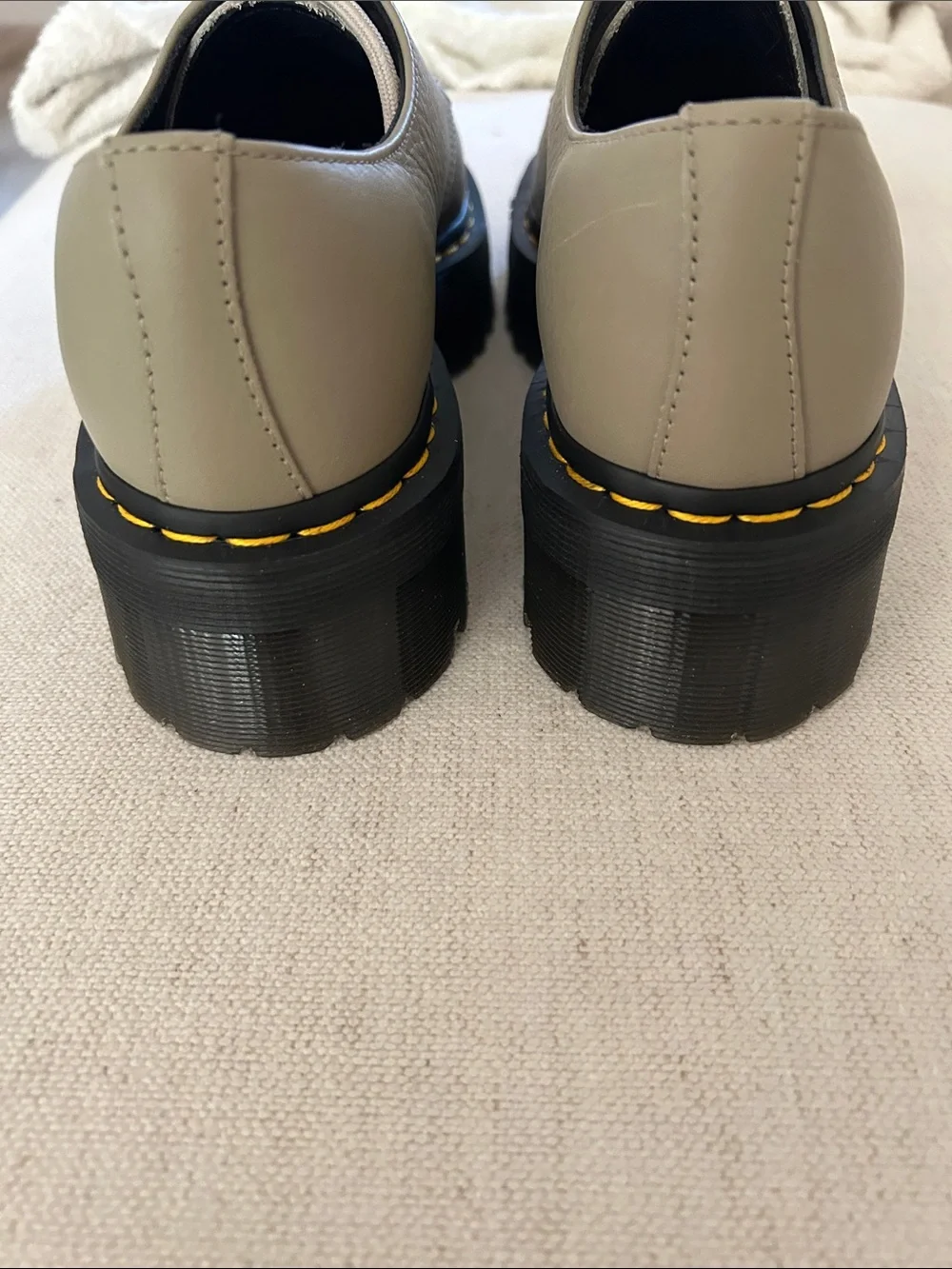Dr Martens 1461 Quad II Pisa Platform Shoes Warm Stone l, Size 9, NWOB
